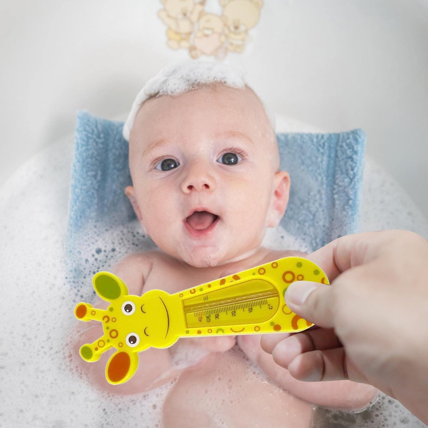 Termómetro de baño para bebé, termómetro de temperatura del agua del baño de jirafa, termómetro flotante de juguete para bañera y piscina para baño