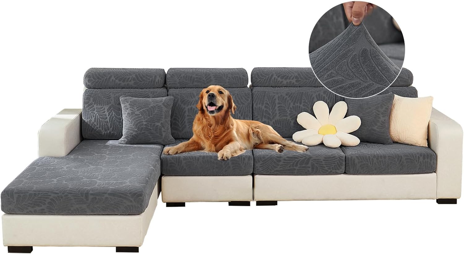 Beacon Pet Funda de sofá universal resistente al desgaste, fundas de sofá mágicas interiores, funda antideslizante en forma de L, funda de sofá