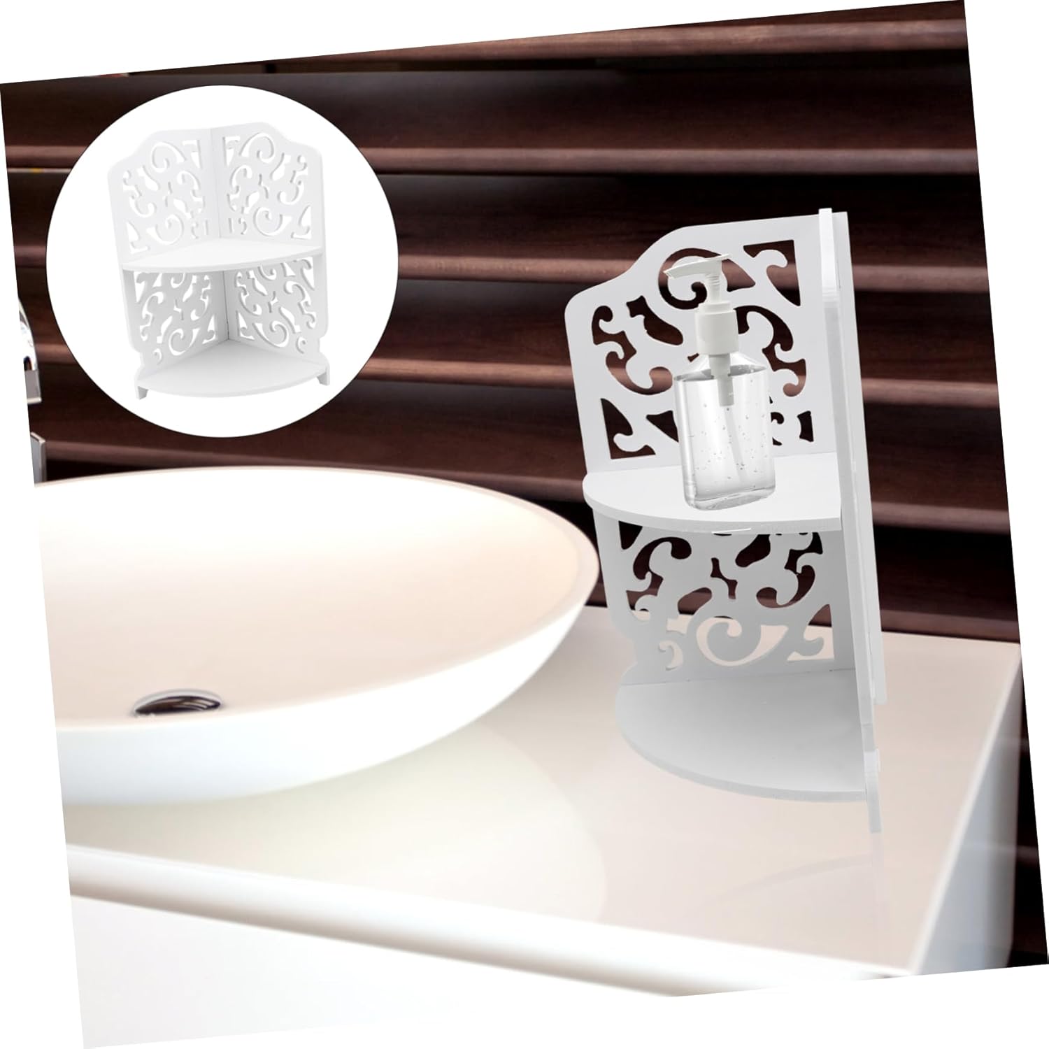 Cabilock Organizador de cocina para el hogar, decoración de baño, almacenamiento blanco, estante multifunción, organizador de artículos para el