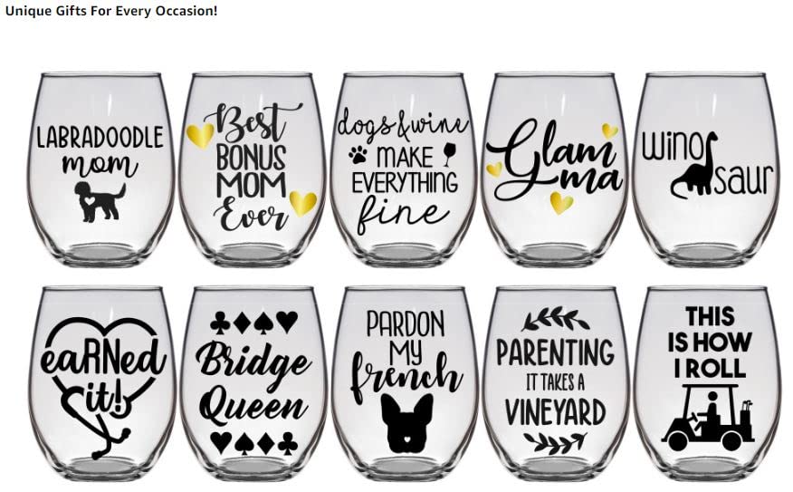 Nurse Wine Glass – Cute RN Gift Graduation Present, Registered Nurse RN Retirement Gift Appreciation – EaRNed It! – Premium 21oz Stemless Wine Glass