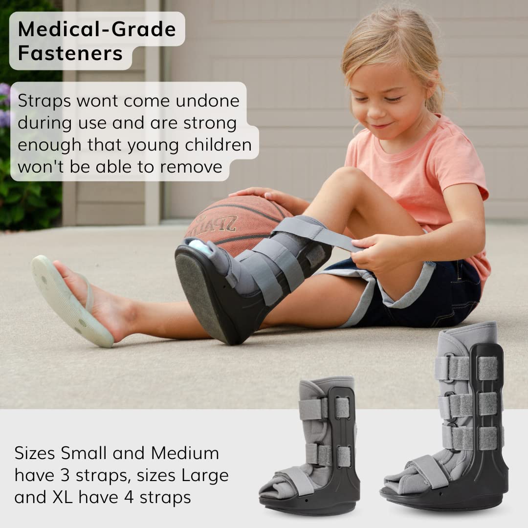BraceAbility Botas para caminar pediátricas  Zapatos ortopédicos CAM de apoyo para jóvenes lesiones por rotura de tobillo, fractura ósea