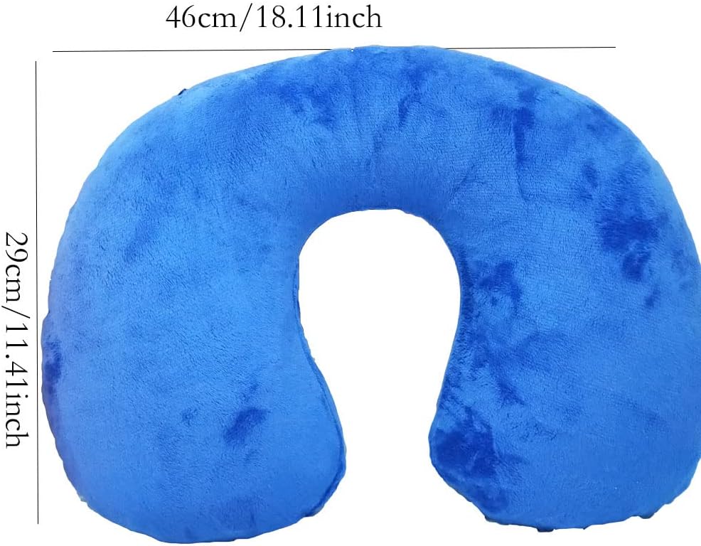 Paquete de 2 almohadas inflables ultraligeras para el cuello de viaje, almohada de cuello compacta de viaje en forma de U, soporte para el cuello