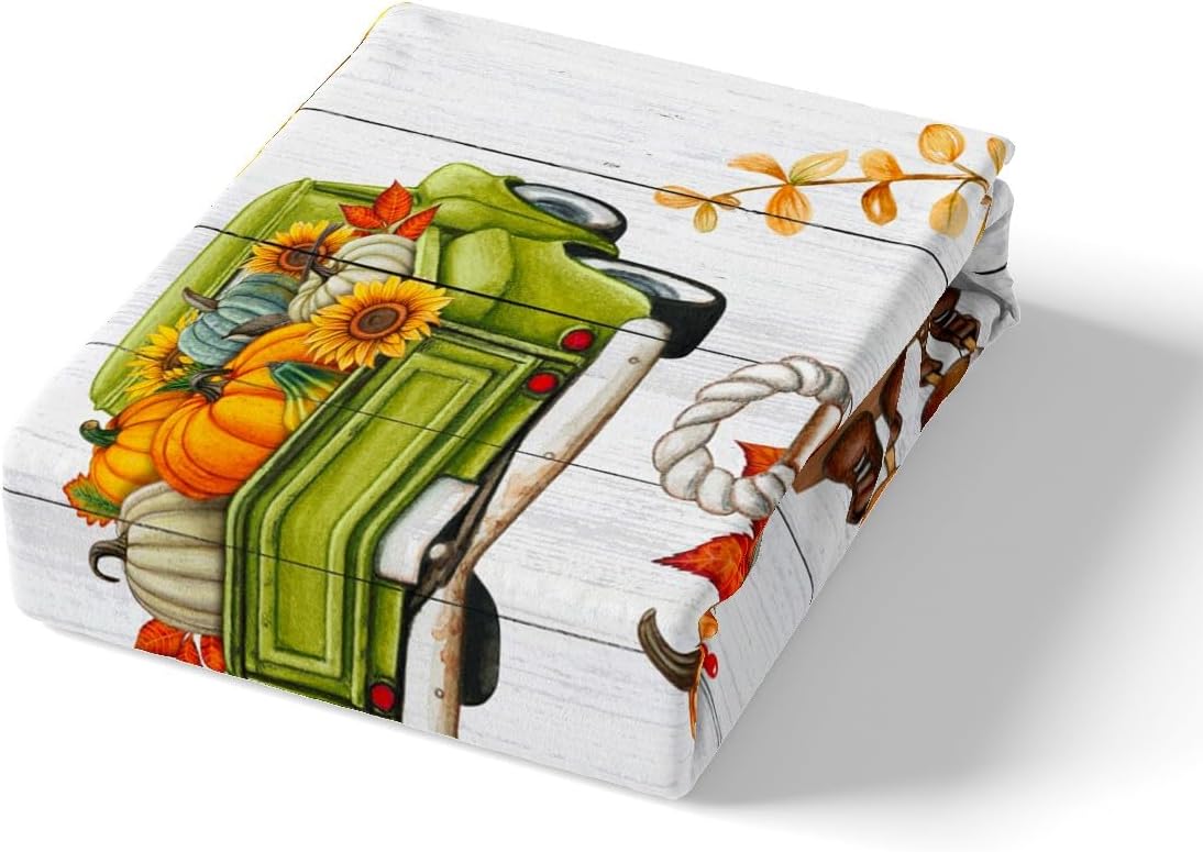 Happy Fall Y’all – Juego de ropa de cama tamaño matrimonial, funda de edredón de calabaza de cosecha de otoño para niños pequeños 0 hojas de otoño,