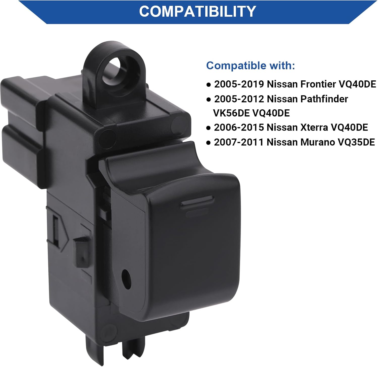 Interruptor de ventana eléctrica, botón de control de bloqueo de puerta, lado del pasajero delantero y trasero compatible con Nissan Frontier
