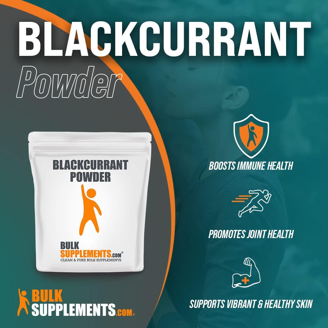 BULKSUPPLEMENTS.COM Polvo de grosella negra  Suplemento antioxidante  Polvo de frutas secas  Polvo de bayas de grosella negra  Suplementos para los