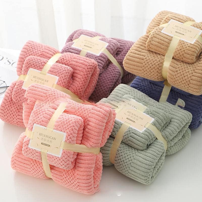 LightInTheBox Juego de toallas de baño de gofres, 1 toalla de baño, 1 toalla de mano gruesa, suave, absorbente, toalla de baño de microfibra de