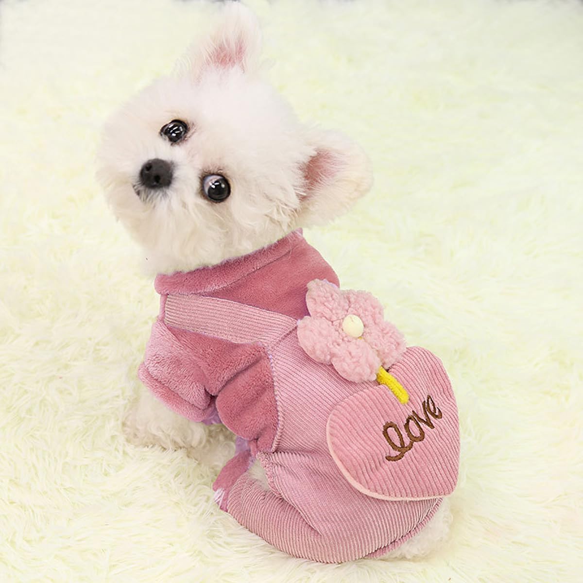 Abrigo de invierno para perro, ropa para cachorros, traje de pana para Halloween, Navidad, sudadera cálida para perro, overol para gato, pijamas
