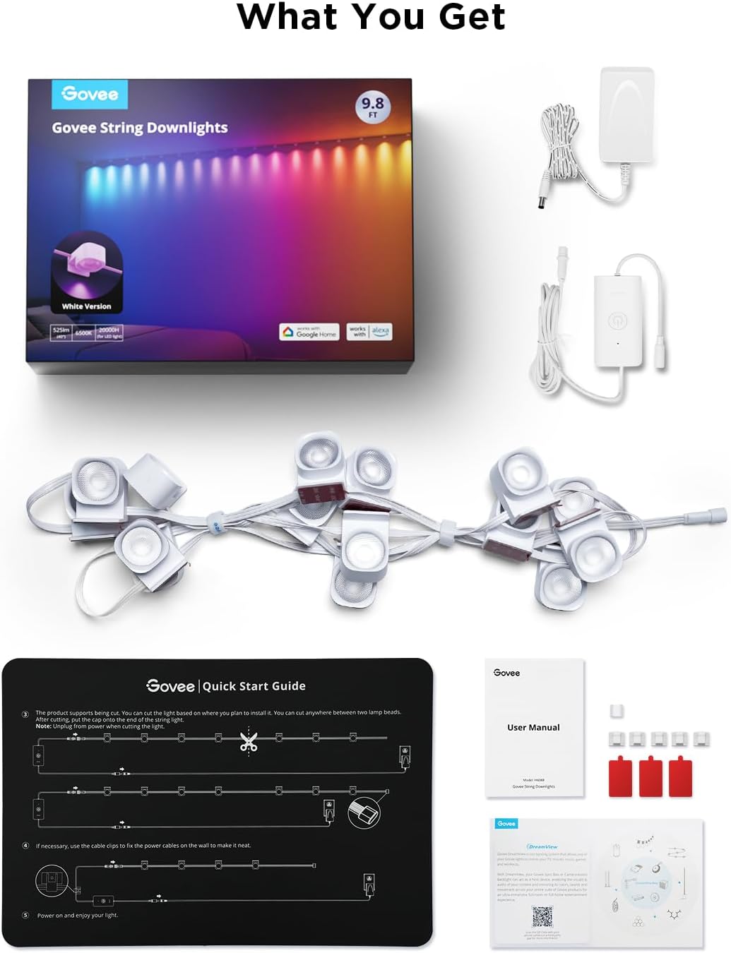 Govee RGBIC – Tira de luces LED inteligentes que funciona con Alexa, lámpara de pared interior que cambia de color para fiestas, Año Nuevo y diario,
