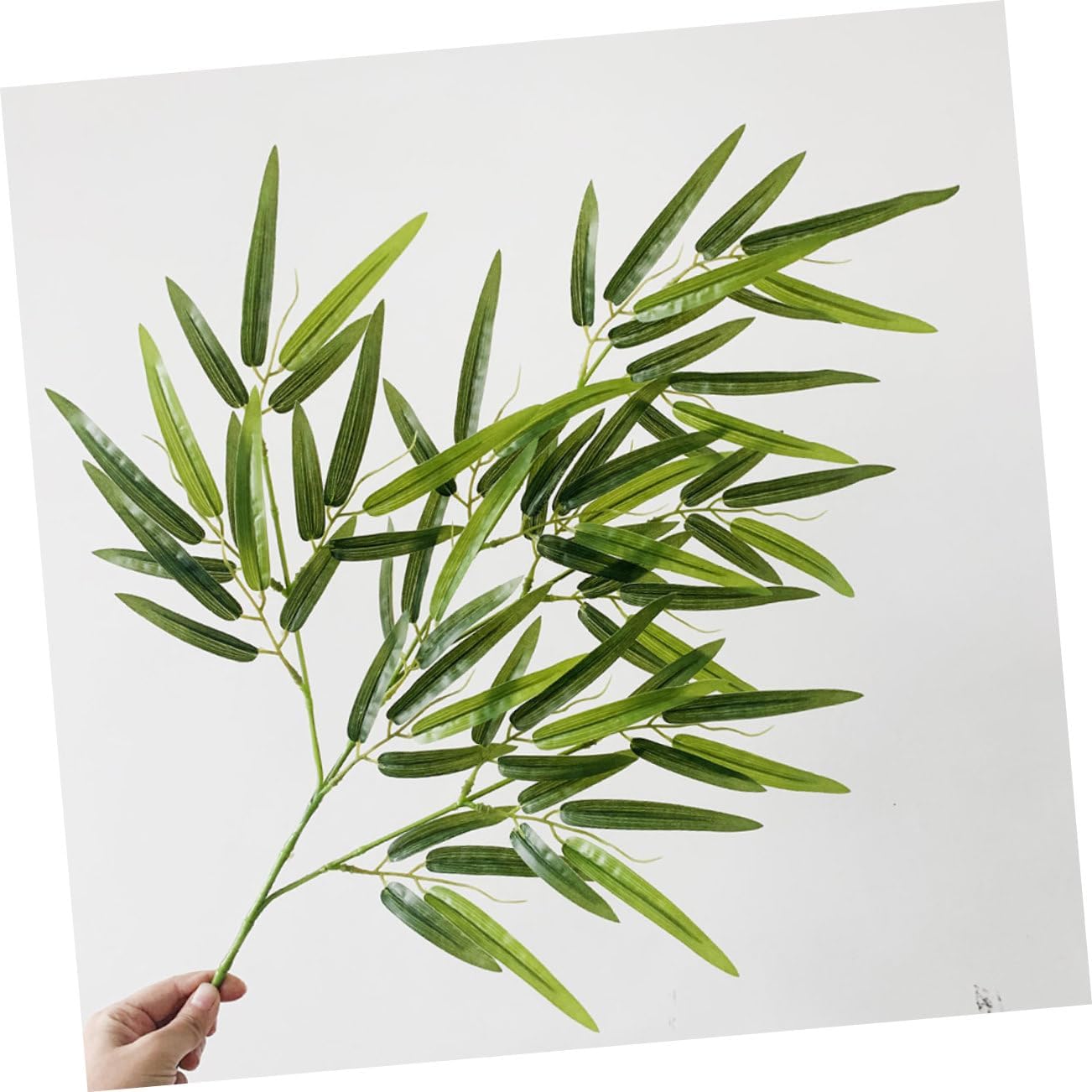 Abaodam 2 piezas de hojas de bambú artificiales de bambú de utilería decorativas de bambú simulación decoración de plantas guirnalda hojas