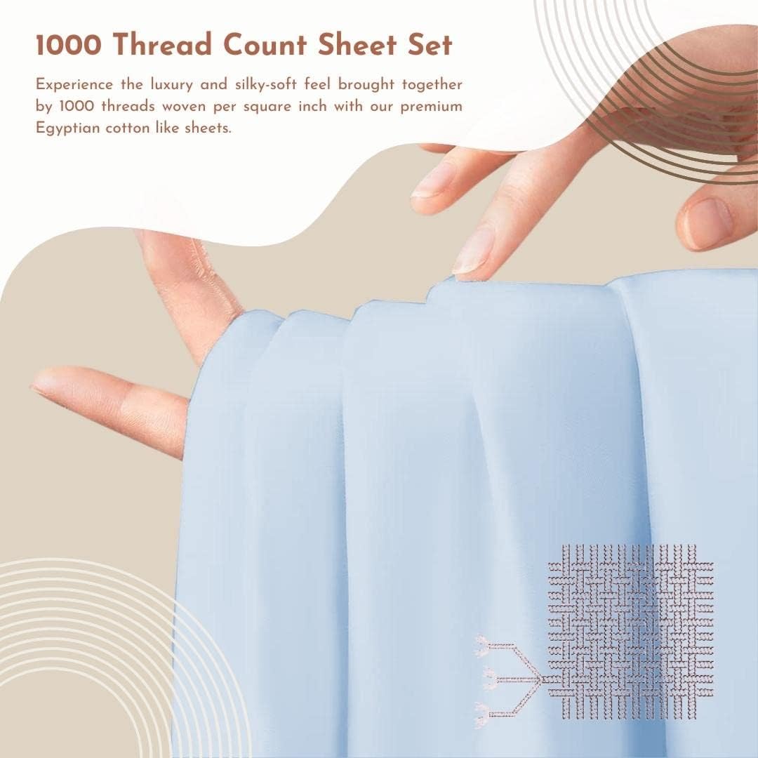 Juego de sábanas divididas tamaño King para cama ajustable, sábanas de lujo, sábanas de algodón egipcio de 1000 hilos, juego de sábanas de 5 piezas,