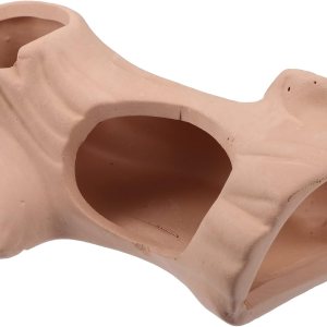 VOCOSTE Decoraciones de acuario cueva de roca escondida, piedra de decoración de pecera de cerámica para mascotas acuáticas para reproducir, marrón VOCOSTE Decoraciones de acuario cueva de roca escondida, piedra de decoración de pecera de cerámica para mascotas acuáticas para reproducir, marrón