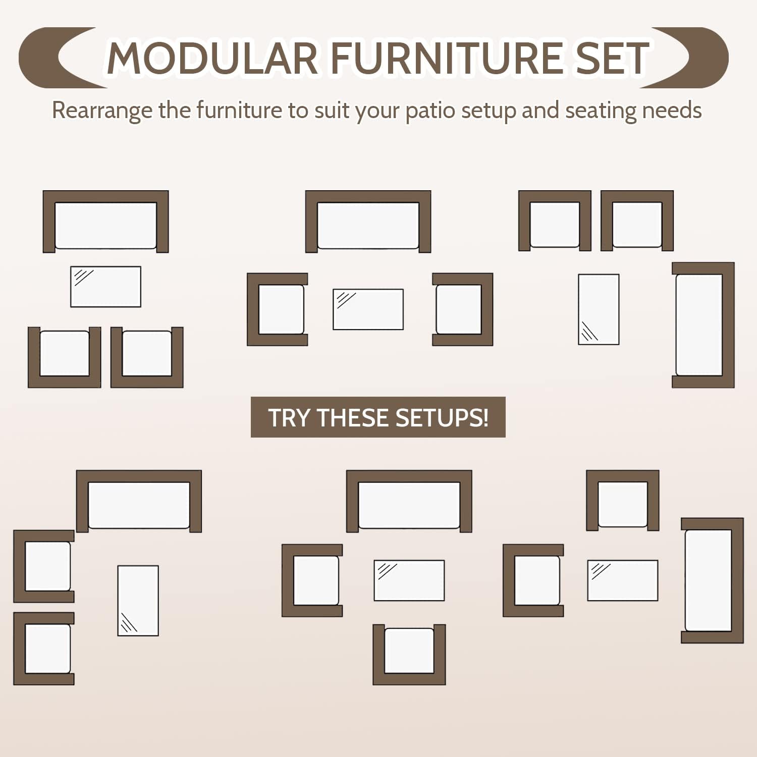 FDW Juego de muebles de patio, 4 piezas, muebles de exterior, sillas de mimbre para patio, muebles de patio, juego de conversación para uso en