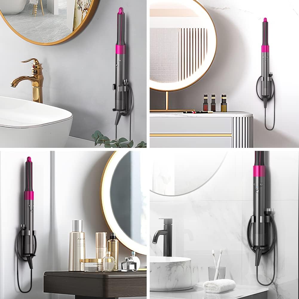JLNJLE Soporte de pared compatible con Dyson AirwrapShark FlexStyle, organizador de varita rizadora, resistente al calor, almacenamiento de