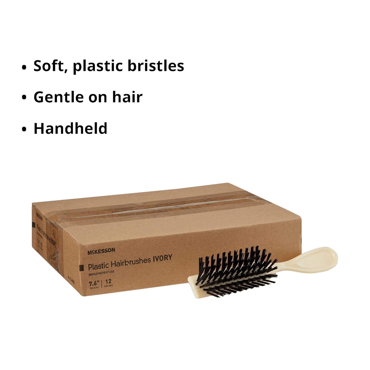 McKesson Cepillo de pelo adulto sin látex – Caja de 12 – Modelo 16-hb01