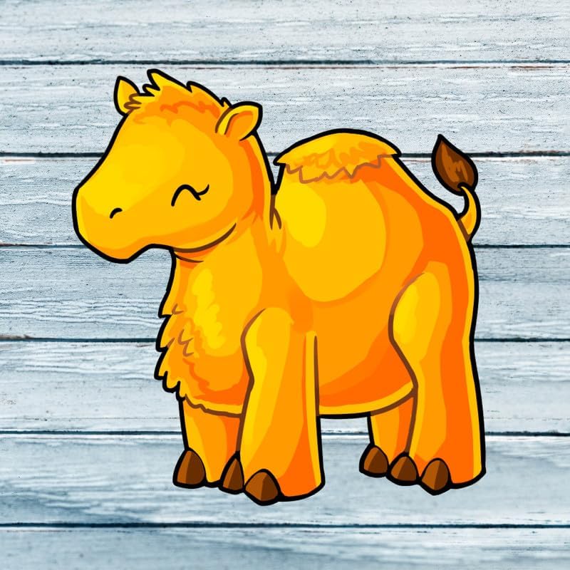 Camel Wall Vinyl Decals Stickers Peel and Stick – Kawaii Funny Cartoon Desert Silhouette Watercolor Colorful – Car Window Truck Laptop Tumbler –