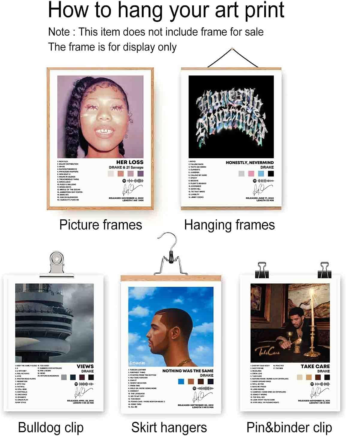 DIDIDO Drake – Póster impreso limitado para portada de álbum, póster de música de rapero, lienzo de arte de pared, juego de 6 para decoración de