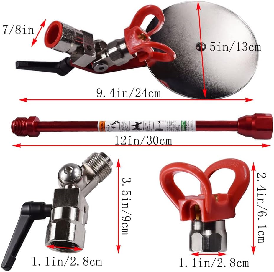 Airless SJG Herramienta de accesorios de guía de pulverización universal pulverizador, incluyendo boquilla 317 517 y varilla de extensión de 12