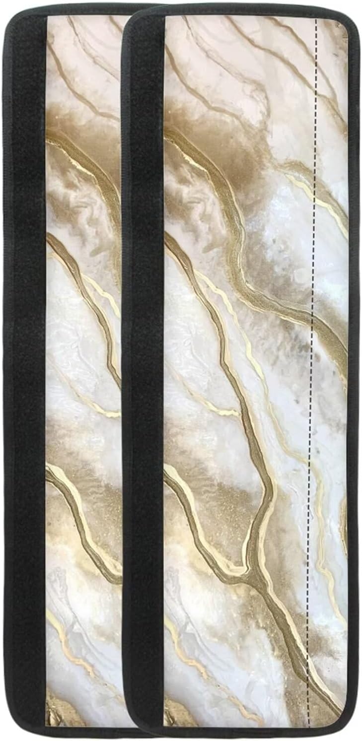 Coldinair Juego de 4 fundas para manijas de puerta de refrigerador con estampado de mármol dorado, mantienen limpios, lavables y duraderos para