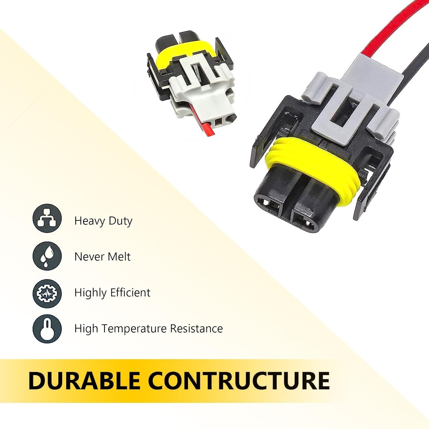 1 enchufe de arnés de lámpara antiniebla H11 para automóvil, conector impermeable de repuesto DJ7028Y-2.8-21, adaptador de conector de arnés hembra