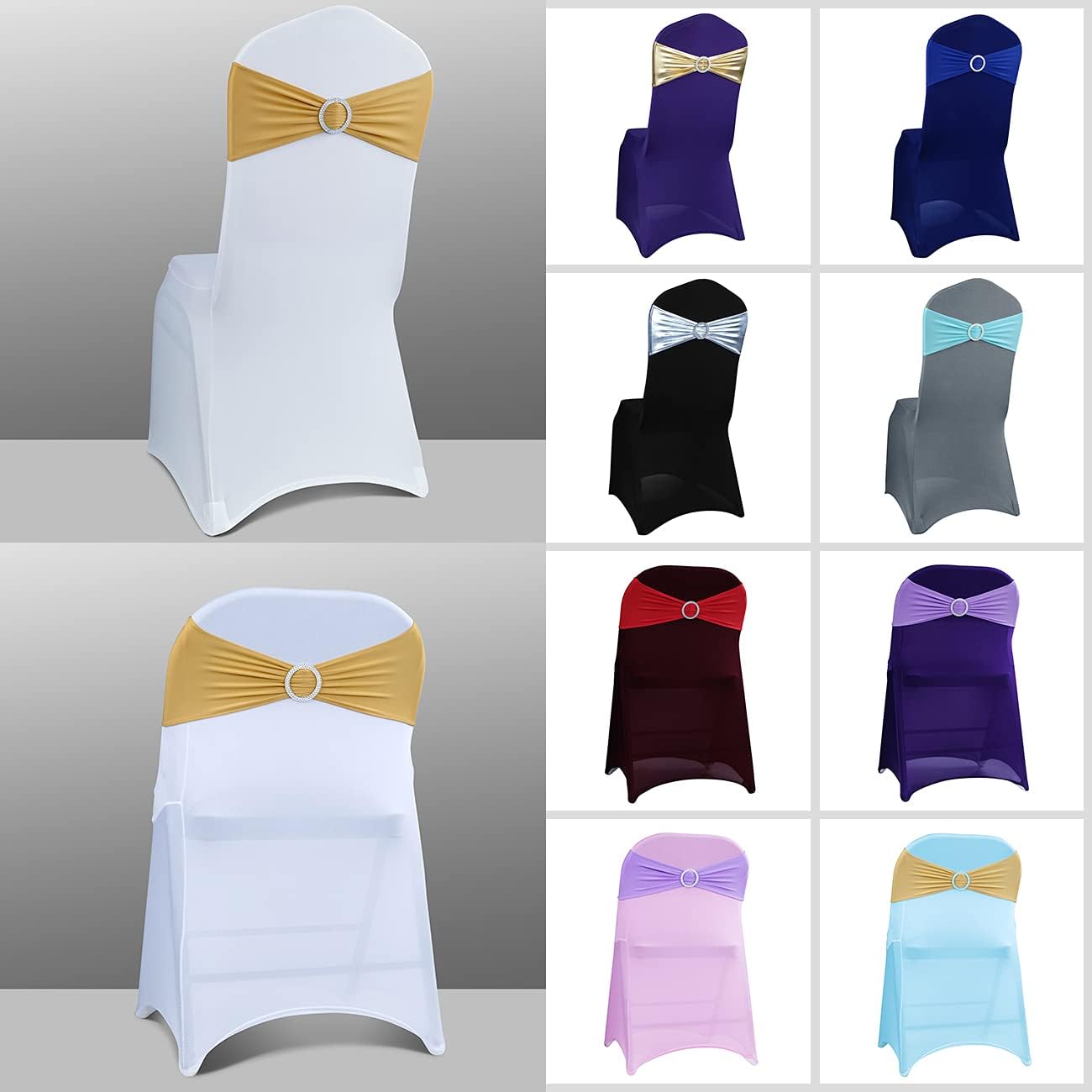 Babenest Bandas de elastano para silla, 100 unidades, bandas elásticas de alta calidad con hebilla deslizante, lazos elásticos universales para