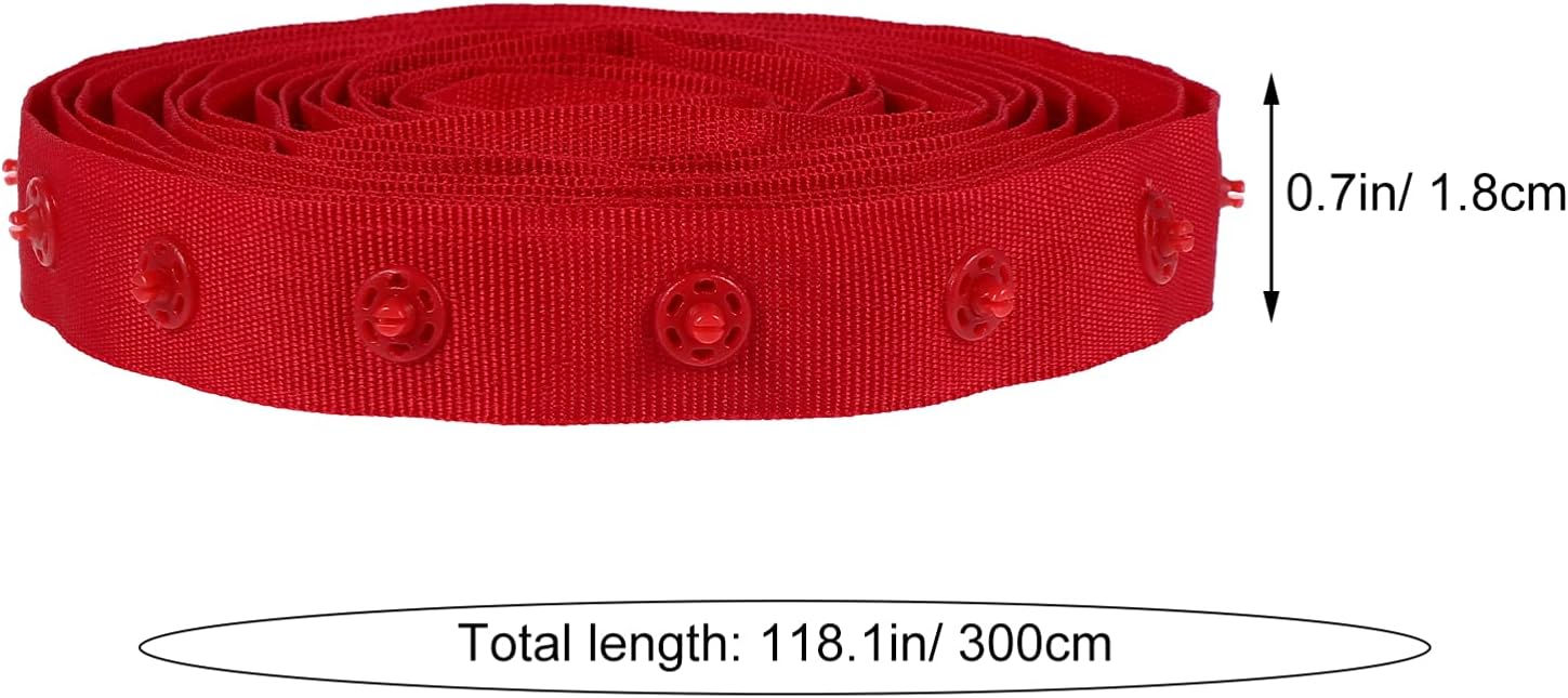 EXCEART 1 cinturón de hebilla de plástico prensa Stud Band sujetadores de cinta de poliéster cinta de costura roja cinta de presión cinta de presión