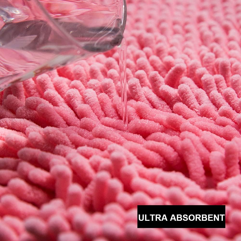 Tapete de baño semicírculo de felpilla, extra suave y súper absorbente, de secado rápido, lavable a máquina, alfombra de felpa para bañera, ducha,