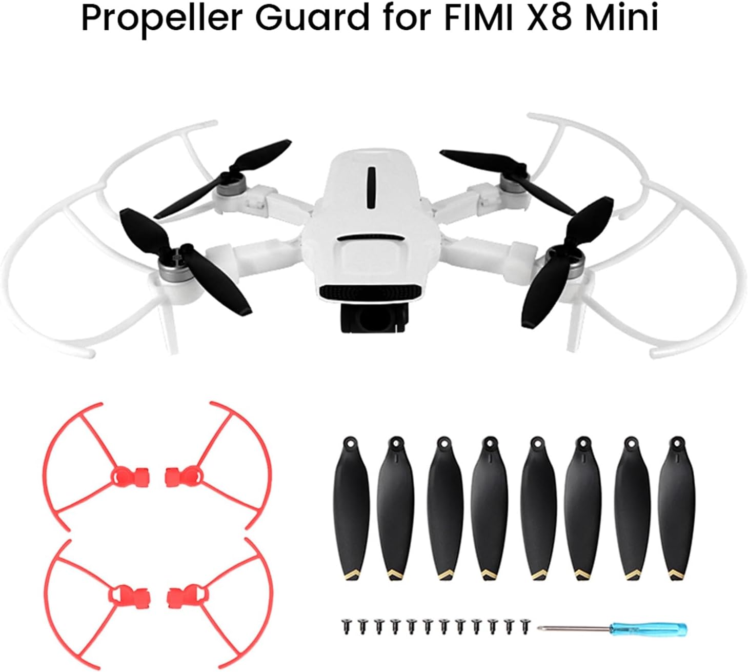 SeiZed 816 piezas de repuesto para hélices de dron, hélice CWCCW de liberación rápida para accesorios FIMI X8 Mini (Color blanco Combo 2)