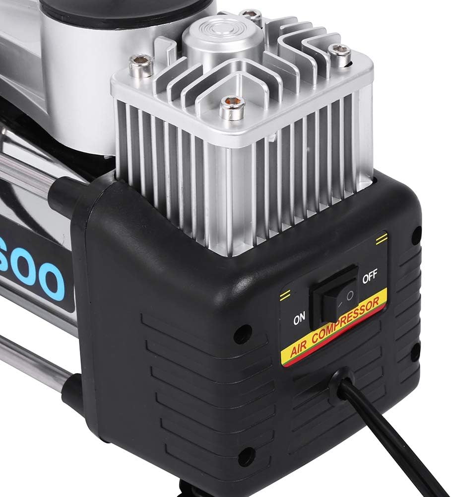 KIMISS Cilindros de inflado de neumáticos con bolsa portátil, mini compresor de aire portátil 150PSI inflador de neumáticos de coche, kit portátil,