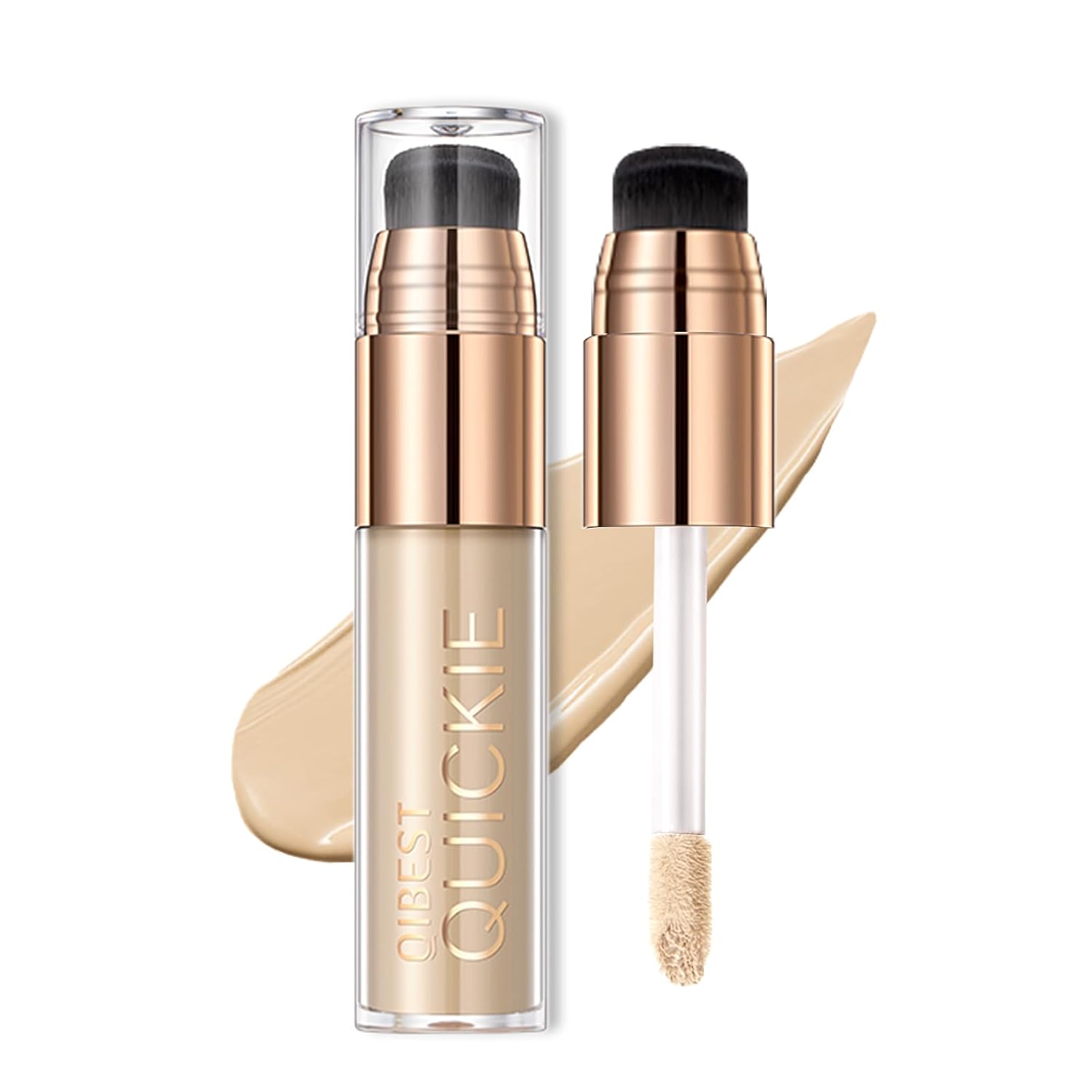 Juego de base sedosa con brocha de maquillaje suave, fórmula transpirable, ligera, hidratante, base de cobertura completa para un maquillaje