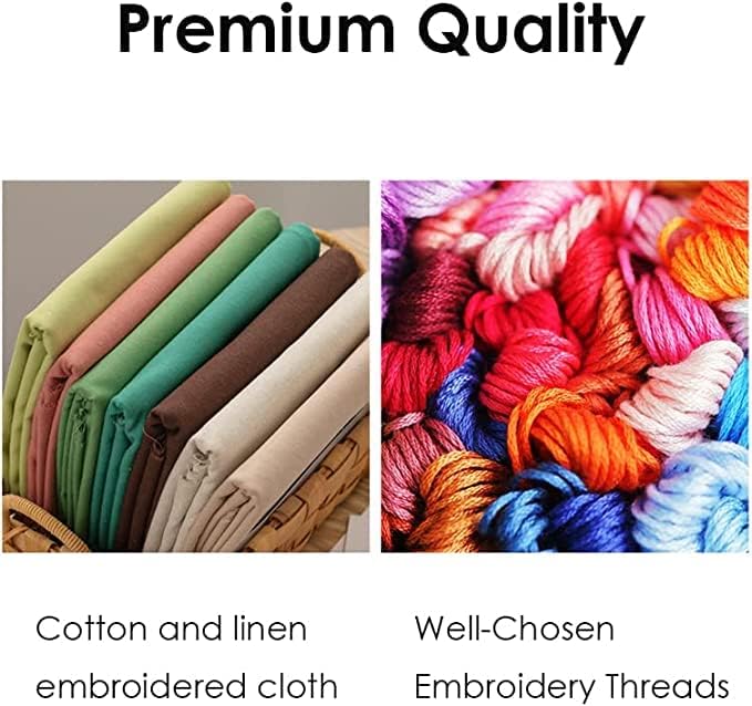 Kits de iniciación de bordado estampado con patrón para principiantes, calabaza y murciélago con aros, hilos de color, kits de punto de cruz,