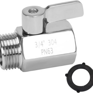Válvula de cierre de jardín, conector de manguera de agua resistente de acero inoxidable de 34 pulgadas GHT hembra x macho (paquete de 1) Válvula de cierre de jardín, conector de manguera de agua resistente de acero inoxidable de 34 pulgadas GHT hembra x macho (paquete de 1)