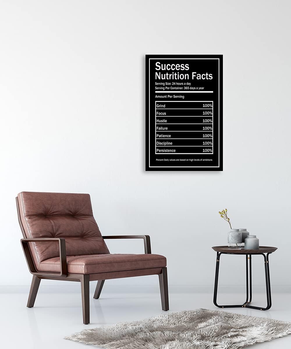 Lienzo decorativo para pared, con citas inspiradoras de empresarios, hechos nutricionales de éxito, impresión inspiradora moderna, decoración de
