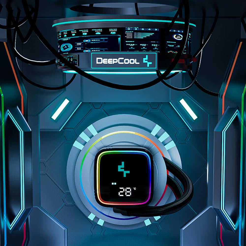 DeepCool LS720 SE – Enfriador líquido de edición digital de 14.173 in, bomba de doble cámara de 4 generación, 3100 rpm, 300 W, TDP AIO, tecnología
