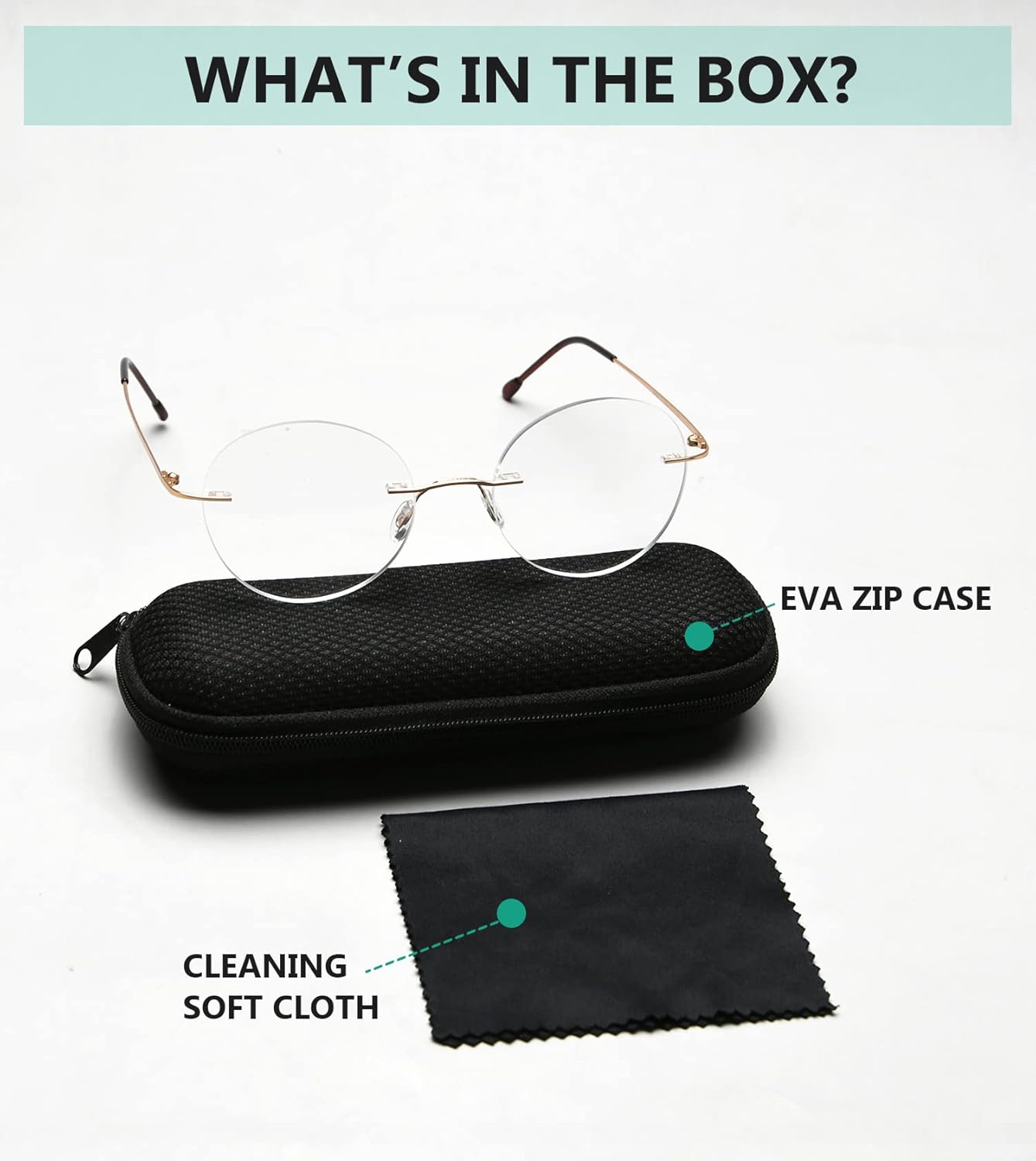 Eyekepper Paquete de 4 lentes de lectura redondos de metal sin montura para mujeres y hombres, lectores circulares sin marco