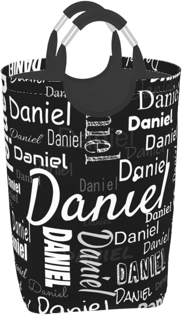 Cesta de lavandería personalizada con nombre, cesta de lavandería plegable, fácil almacenamiento para dormitorio universitario, familia