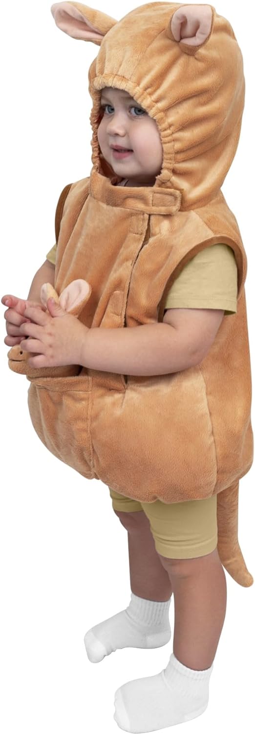 Dress Up America Disfraz de canguro para bebés – Mameluco de canguro animal para bebés