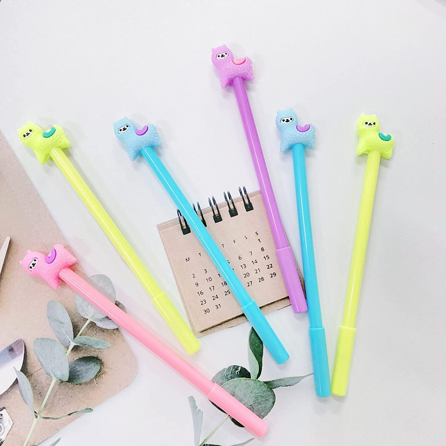 Animal Llama Oveja Alpaca Bolígrafos de Gel Set Moda Lindo Colorido Kawaii Encantador Gel Bolígrafo Oficina Escuela Papelería Bolígrafo (6 unidades)