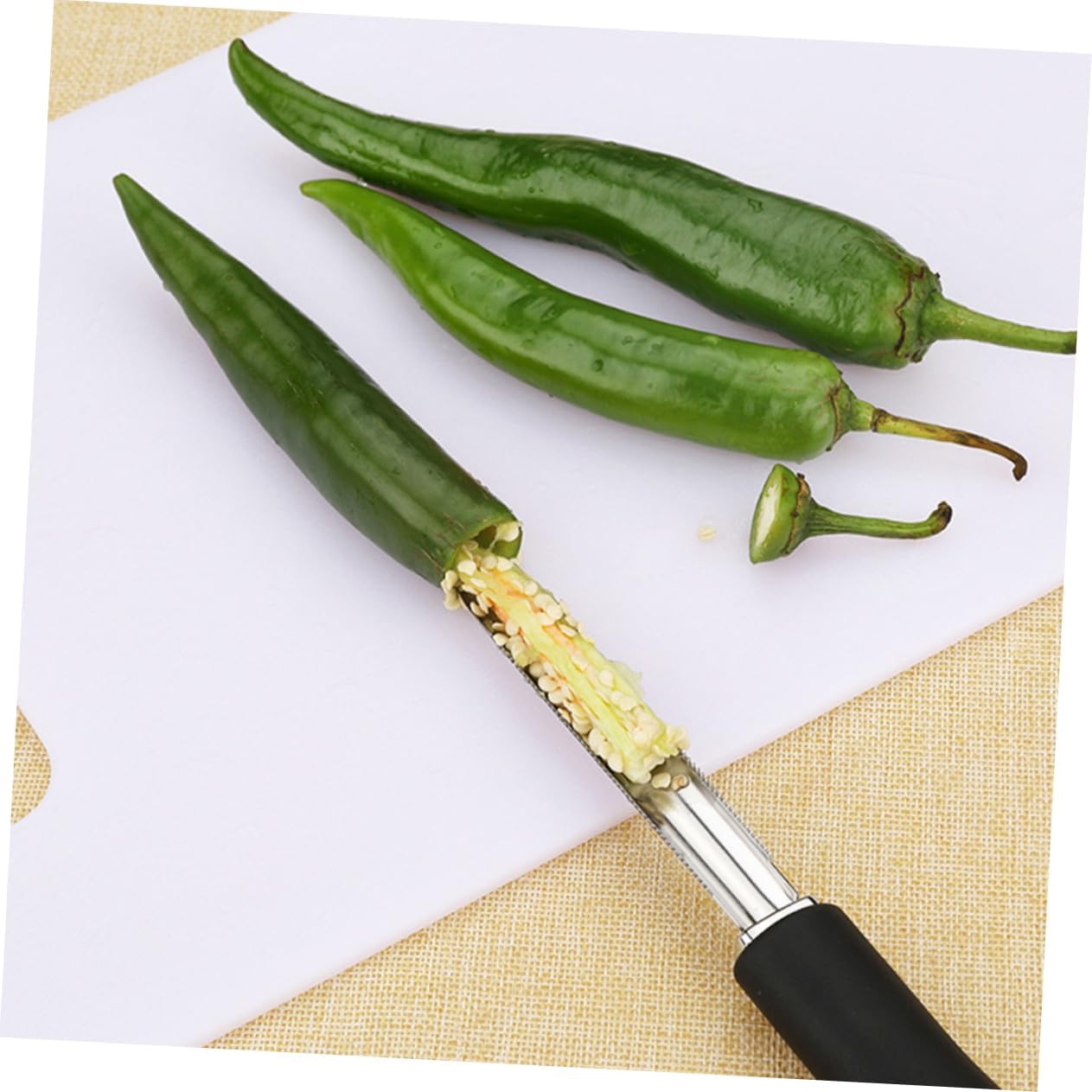 Jalapeño Pimienta Corer 2 unids Jalopeno Herramienta de mano Chipotle Jalapeños s Gadgets para el hogar Tomate Corer Chicles s Herramientas para el