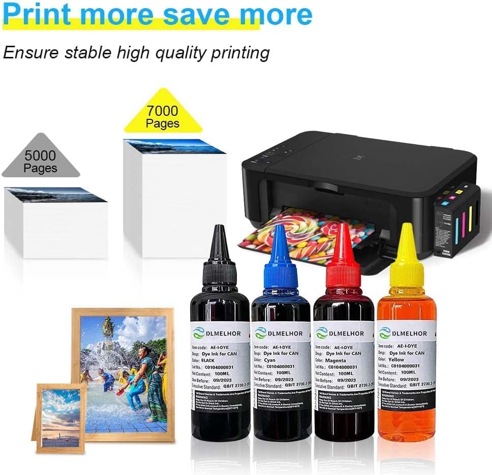 Kit universal de recarga de tinta de tinte para HP Canon Epson Brother Lexmark Samsung Dell Kodak impresoras de inyección de tinta de 4 colores