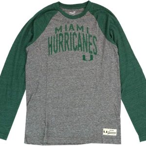 Outerstuff Miami Hurricanes NCAA – Camiseta de manga larga para jóvenes, color gris Outerstuff Miami Hurricanes NCAA – Camiseta de manga larga para jóvenes, color gris