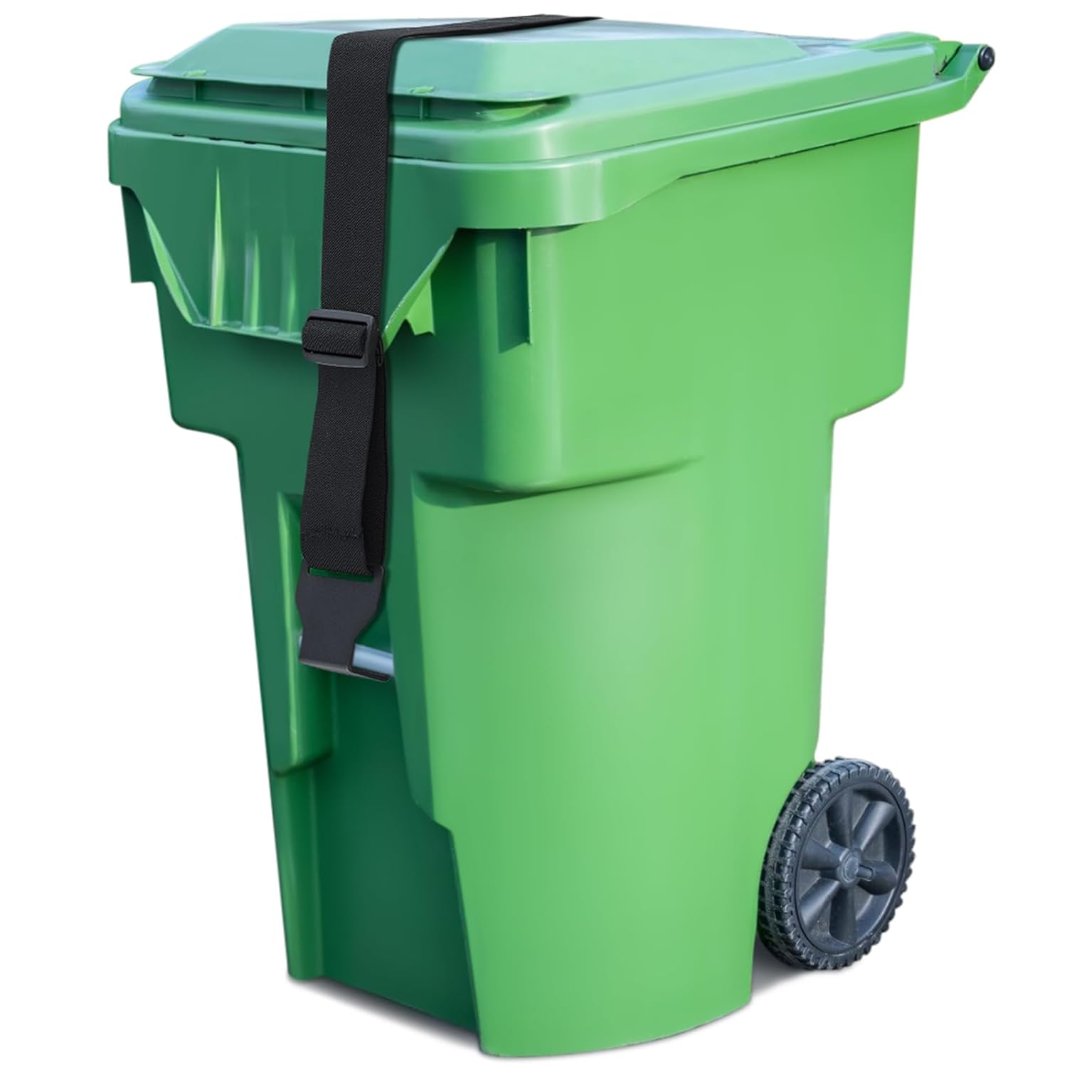 1 correa ajustable para cubo de basura, a prueba de osos, para exteriores, para animales, ardillas, perros, mapaches, con bloqueo de cubo de basura