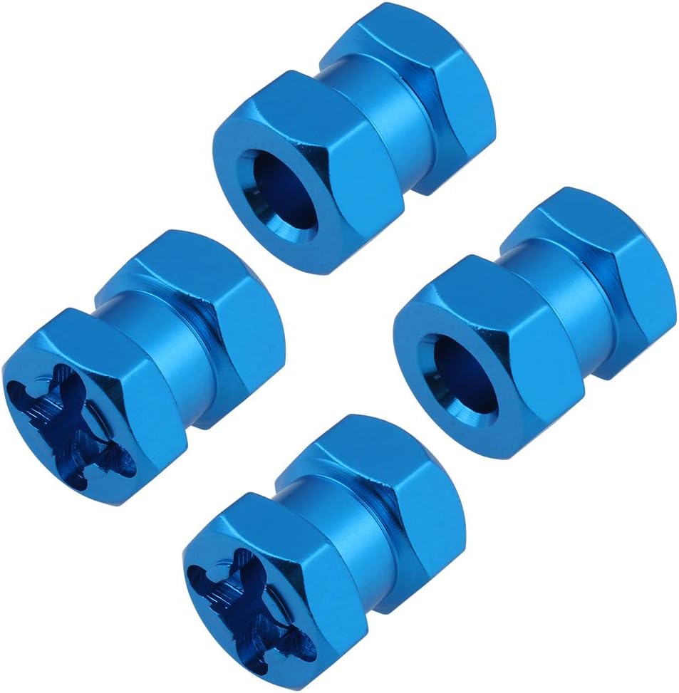 Hobbypark – Paquete de 4 cubos de transmisión hexagonal de rueda de 0.472 in, acoplador combinador de aluminio de 0.591 in, extensión de
