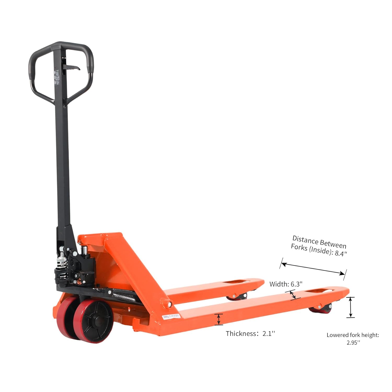 Tory Carrier Manual Pallet Jack 5500lbs Capacidad, Pallet Truck de mano 48″ L × 21″ W Tamaño de la horquilla