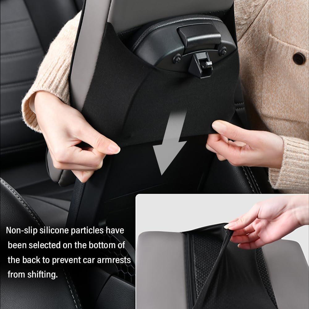 Funda para consola central de automóvil, funda de cuero de espuma viscoelástica para reposabrazos, suave y agradable al tacto, cojín para