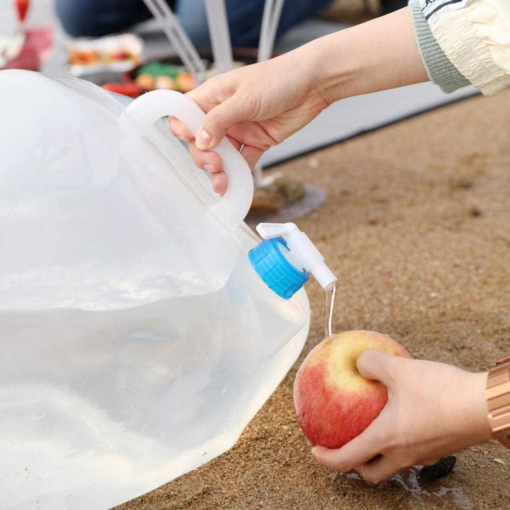 INNO STAGE Contenedor de agua plegable de 2.6 galones con espita, cantina de agua plegable, jarra portátil de almacenamiento de agua para acampar al