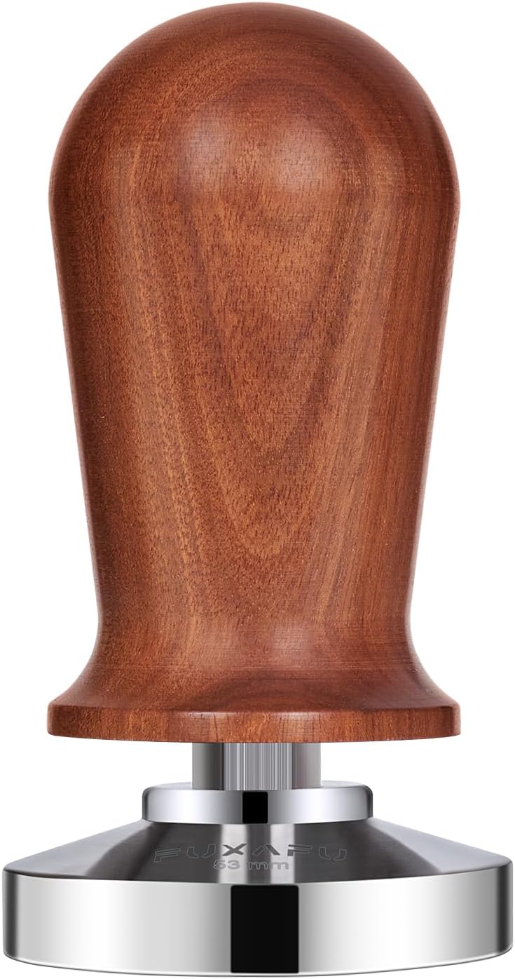 FUXAFU Tamper de café de 2.087 in, un avanzado manipulador de café espresso de acero inoxidable con mecanismo de calibración con resorte y mango de