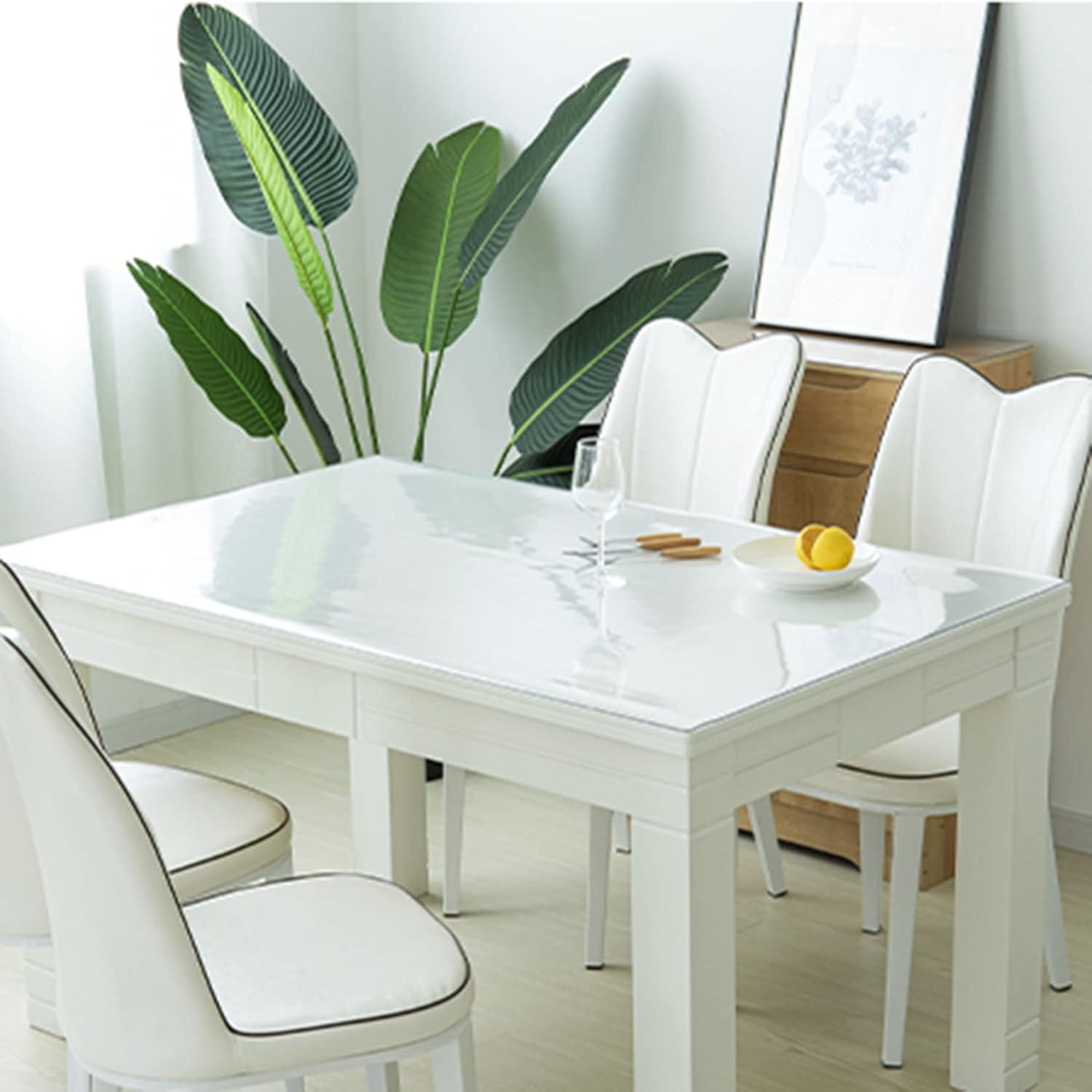XFKJYXGS Mantel protector de mesa de comedor transparente de PVC transparente, fácil de limpiar (0.059in, 19.7 x 31.5 pulgadas)
