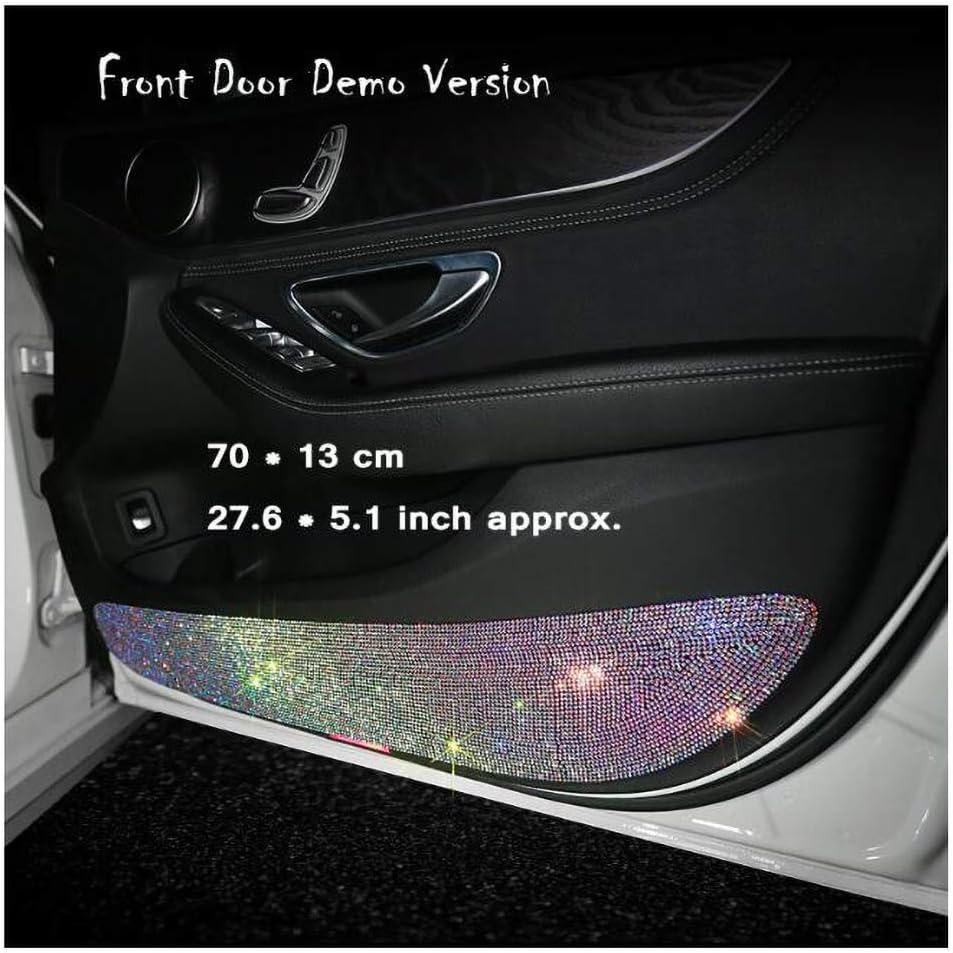 HappyERA Bling – Almohadilla protectora para puerta de automóvil con diamantes de imitación de cristal, universal, anti-patadas, calcomanías sucias