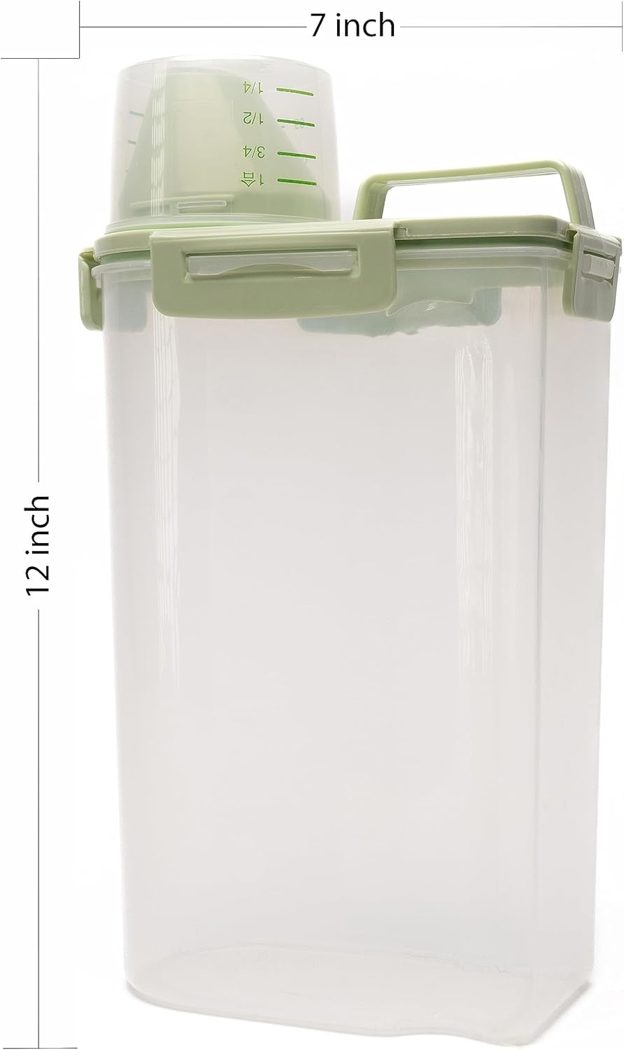 Recipiente de almacenamiento de alimentos, sellado hermético y recipiente de plástico transparente de grado alimenticio, sin BPA, taza medidora,