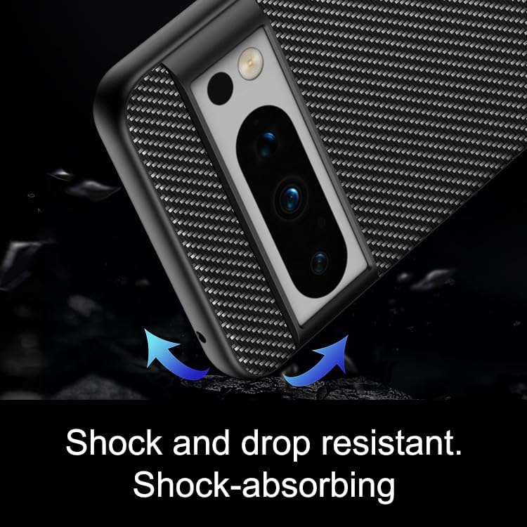 Funda para Google Pixel 8 Pro, alta calidad, material de fibra de carbono, resistente a los arañazos, protección flexible, antideslizante, fibra